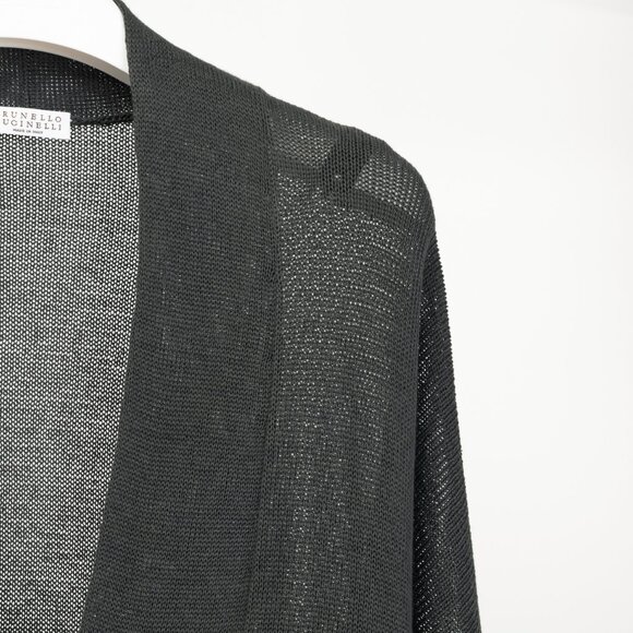 Brunello Cucinelli SS/16 Grey Monili-Cuff Cotton-Knit Cardigan - Picture 4 of 13